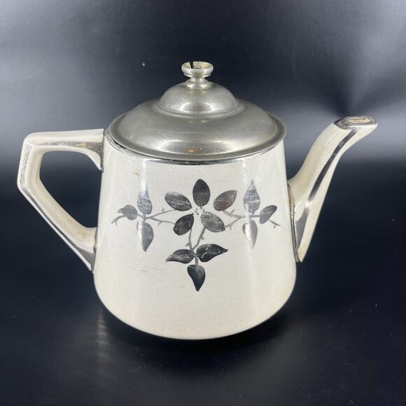 Buffalo Pottery Royal Rochester Vitrified Hand Painted Teapot Antique Insert - Picture 1 of 16